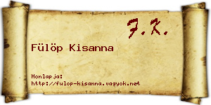Fülöp Kisanna névjegykártya